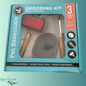 SOLD 3Pc Grooming Kit - Massage Brush, Doubled Sided Comb & Double Sided Brush